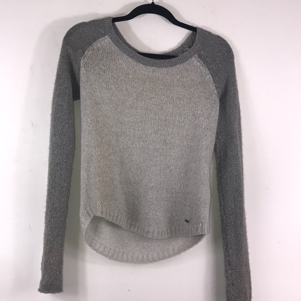 Grey hollister shimmer sweater